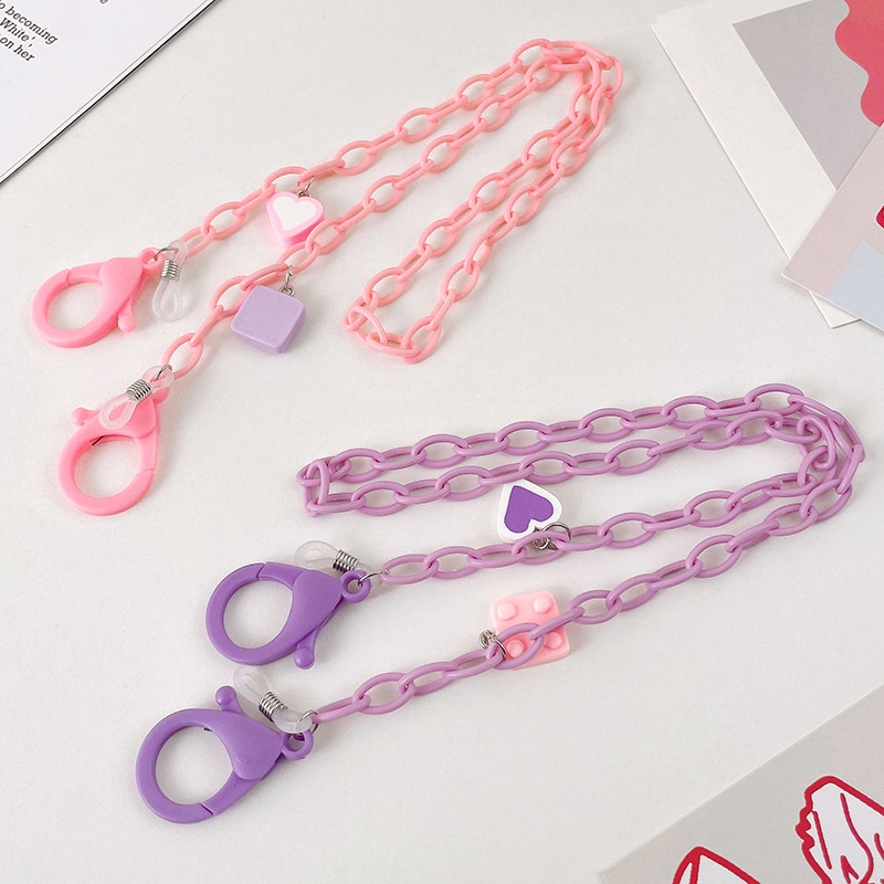 Kalung Rantai Lanyard Kacamata Bahan Akrilik Motif Kartun Anti Hilang Untuk Anak