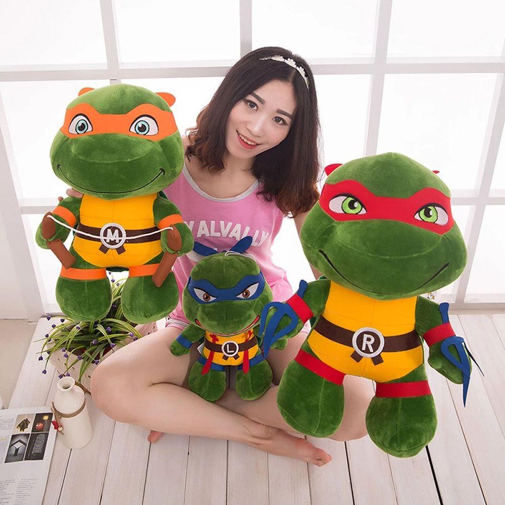 Quinton Ninja Turtles Leonardo 25/35 cm Anak Hadiah Donatello Boneka Anime Kartun Plush Doll Boneka Mainan