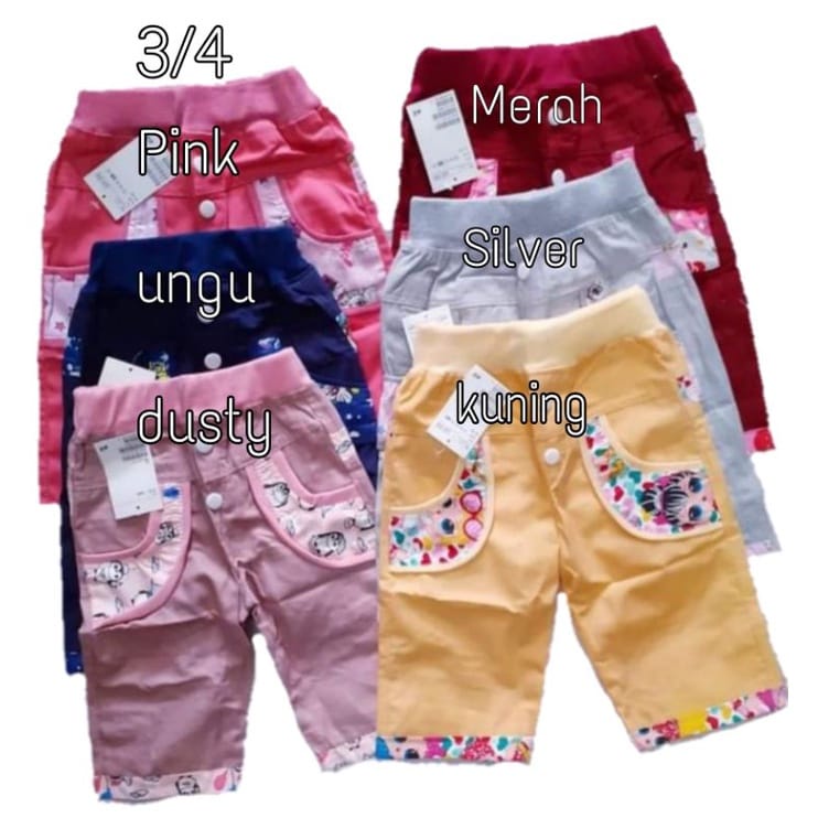 CELANA ANAK 3/4 CELANA PENDEK 1 - 6 TAHUN CELANA FASHION TERBARU PEREMPUAN STYLE