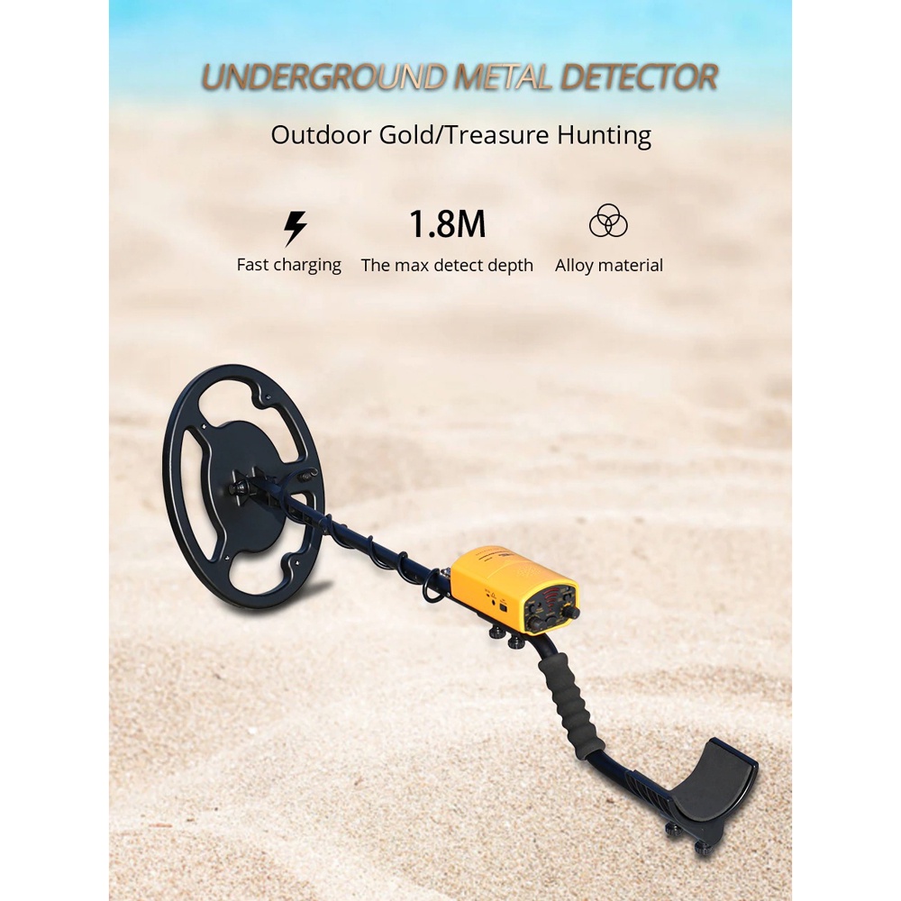 Pendeteksi Emas Logam Underground Metal Gold Silver Detector Finder High Sensitivity - ST944 - Black