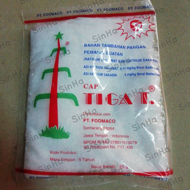 

Natrium Siklamat 25gr - Natrium Sakarin - sodium cap Tiga Tebu