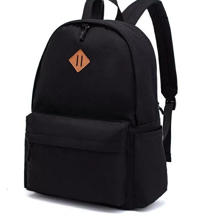 Tren Kekinian.. TAS RANSEL PUNGGUNG TAS GENDONG KERJA SEKOLAH  PRIA HITAM POLOS