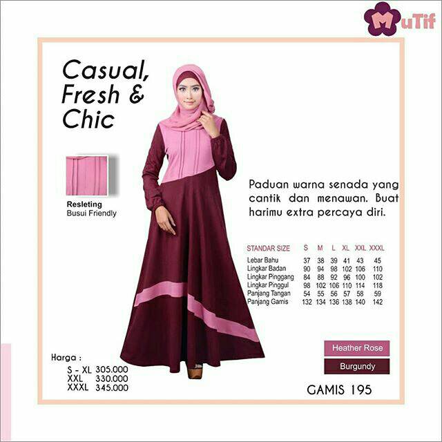 MUTIF - GAMIS MUTIF 195 BURGUNDY
