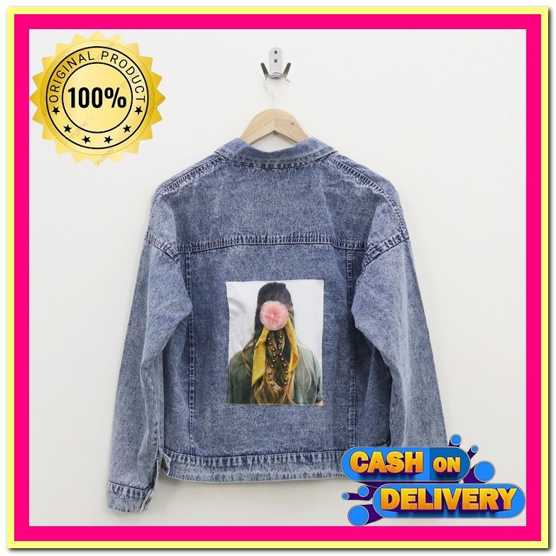 Jaket Wanita Korea Import Cwe Distro Cewek Jins Jaket Levis  Off White Station Best Sell Nirina Jake