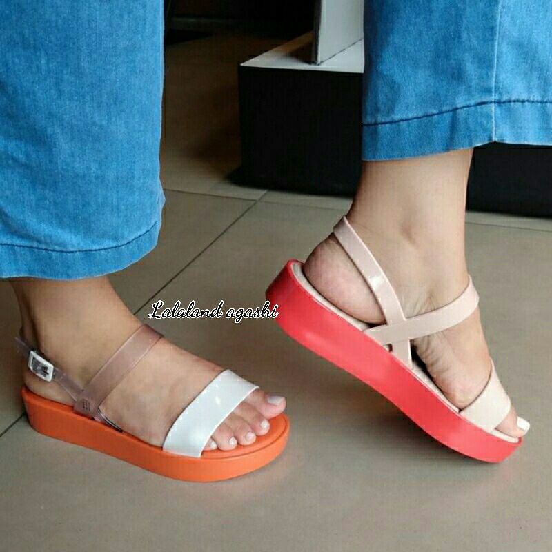 Sepatu melissa Lip Platform AD/Sepatu jelly wanita/Sepatu melissa wedges