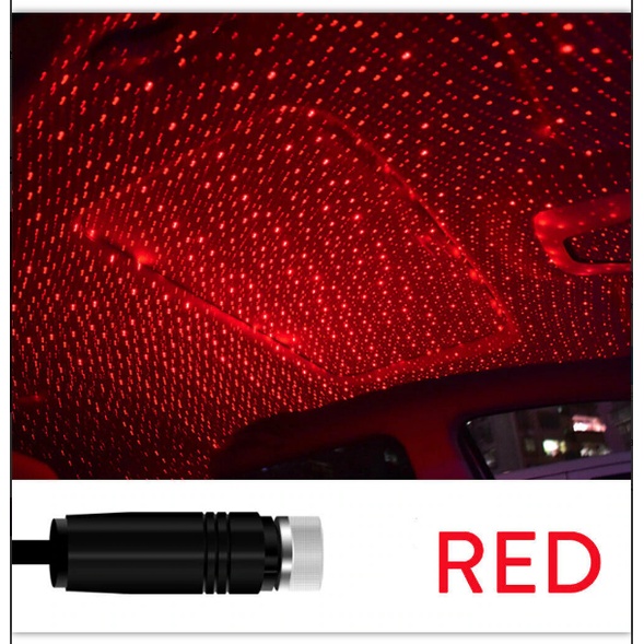 Lampu Mobil LED Starry Sky Atmosphere Lamp Projector - Red