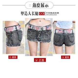  Celana  Pendek  Jeans  Denim  Wanita  Model Slim Versi Korea  