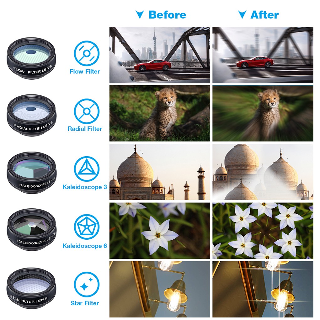 APEXEL apl-dg10 10 in 1 Lensa Kamera Fisheye Wide Angle Macro untuk Smartphone