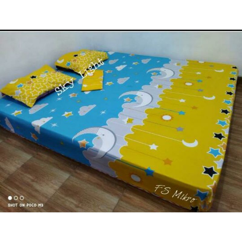 Sprei homemade Sky light Azzam Clematis Kotak ungu Kotak Abu Emboss ijo Embos dark pink Embos silver