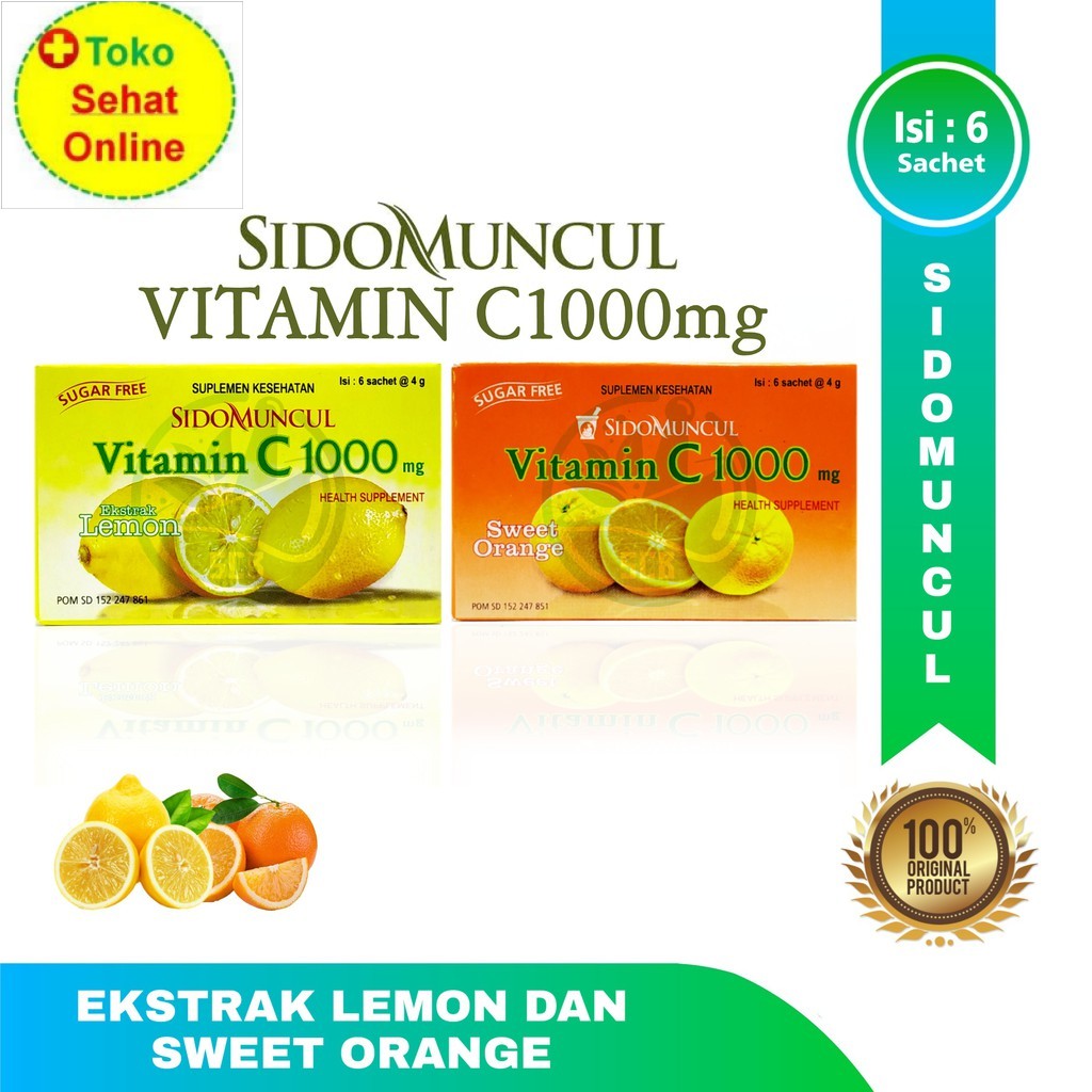 Harga Vitamin C Sidomuncul 1000 Mg 6 Sachet Terbaru Juli 21 Biggo Indonesia