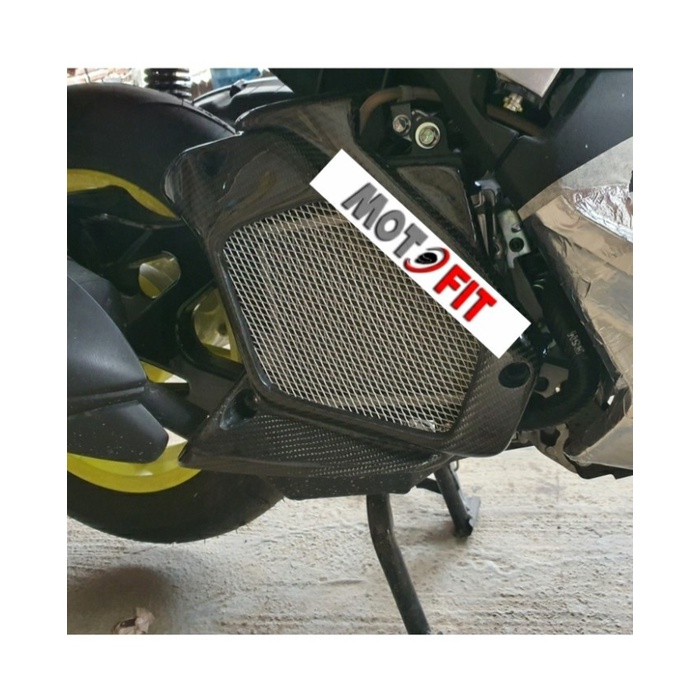 BAROKAH GAMIS new yamaha aerox connected cover radiator carbon kevlar asli