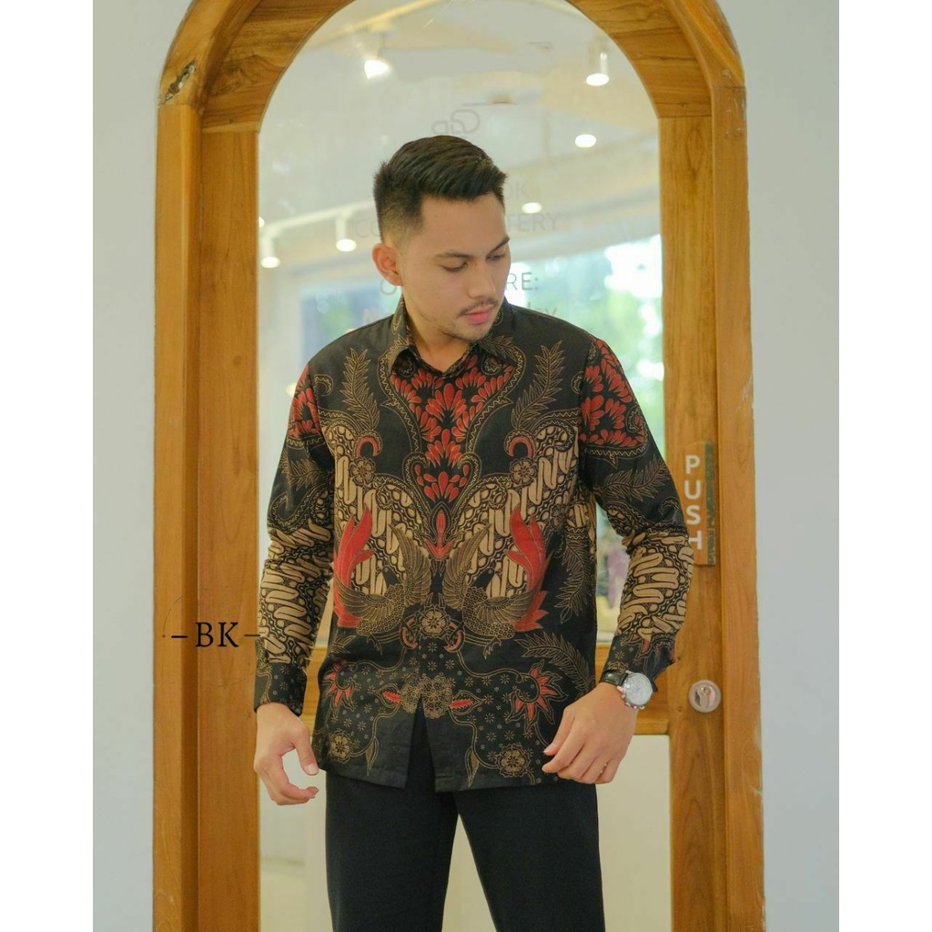 Kemeja Batik Pria PPBTK07 Modern Lengan Panjang Casual Modis Trendy Masa Kini M L XL ASLI PEKALONGAN