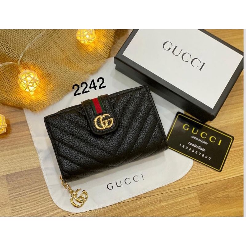 DOMPET WANITA DOMPET GUCCI UANG DAN KARTU FREE BOX