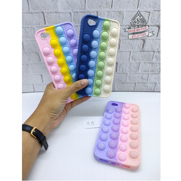 SILICONE CASE POP IT VIVO V5 PLUS X9 - CASE PENGHILANG STRESS PUSH IT BUBBLE CASE RAINBOW