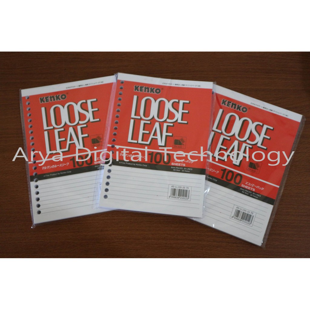 

Loose Leaf A5 Kenko 100 Lembar Kertas File Refill Isi Binder Murah Ori