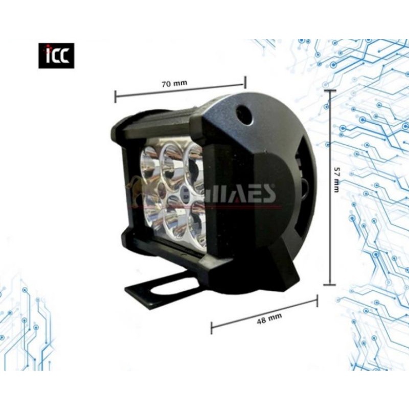 Lampu Tembak Sorot 6 Mata Mini Junior Led Flash Kedip Universal