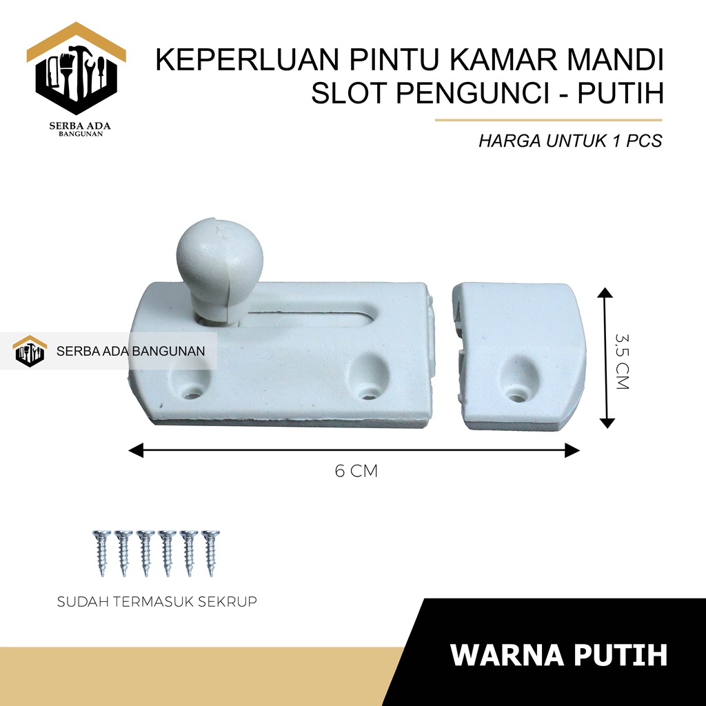 TARIKAN JENGKOL - ENGSEL PVC 4&quot; - GRENDEL PVC SLOT UTK PINTU KAMAR MANDI EKONOMISKUAT DAN HEMAT