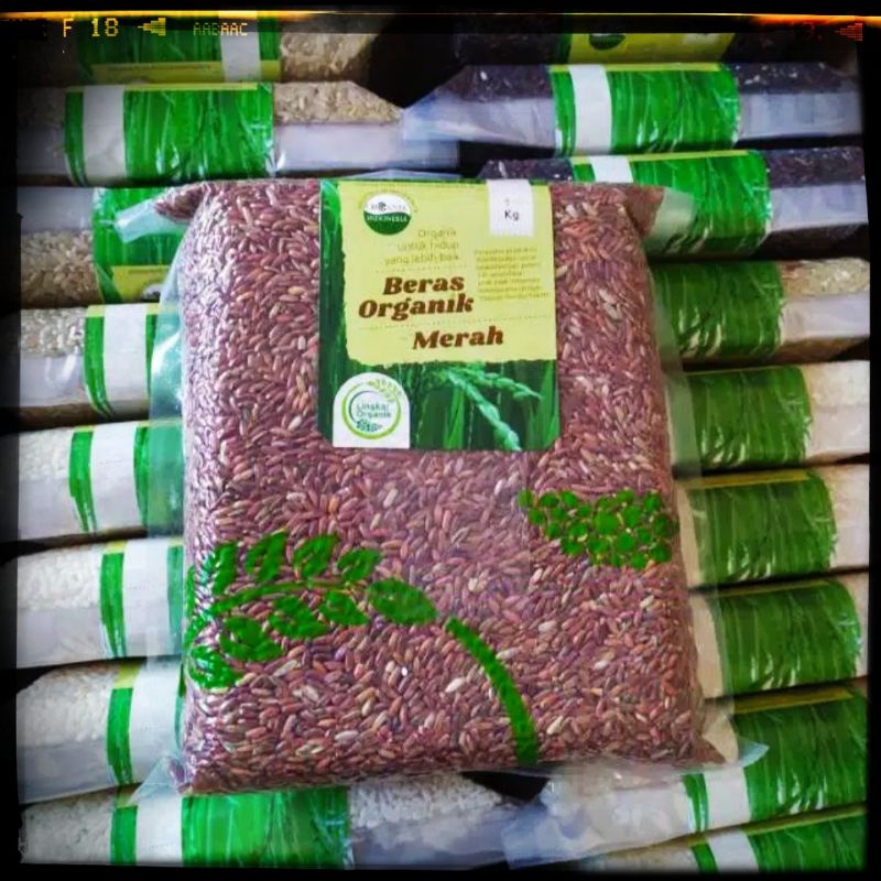 Beras Merah Organik - Beras Lingkar Organik - Beras Merah Diet - Kemasan Vakum 1 Kg