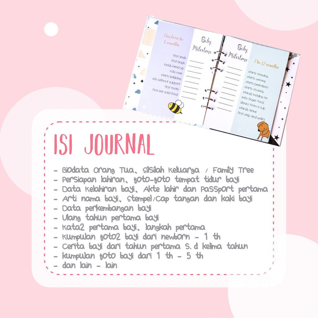 Album Foto Buku Jurnal Bayi My Baby Journal 5 Cover Dalam 1 Produk