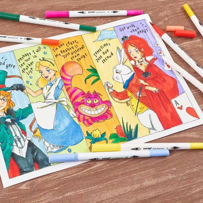 

Pen gel kuas color brush pen joyko set 24 warna CLP-07 ✔