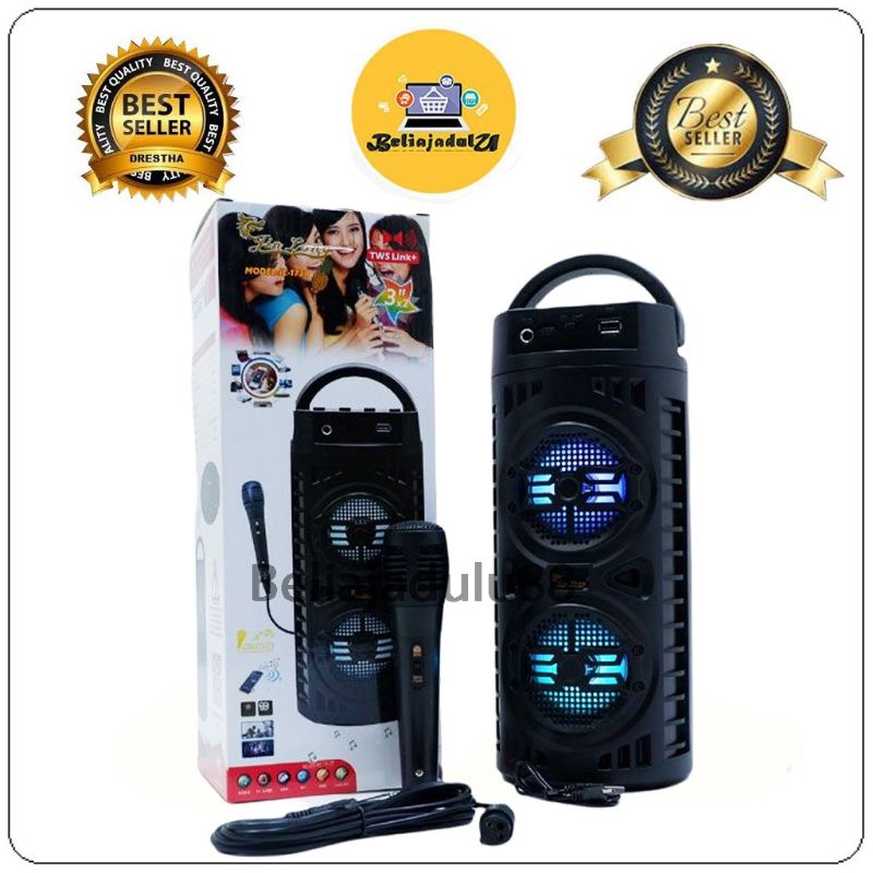 ✅redy baru speaker bluetooth karaoke jinlong 1730/ jl1730 free mik /salon aktip karaoke plus