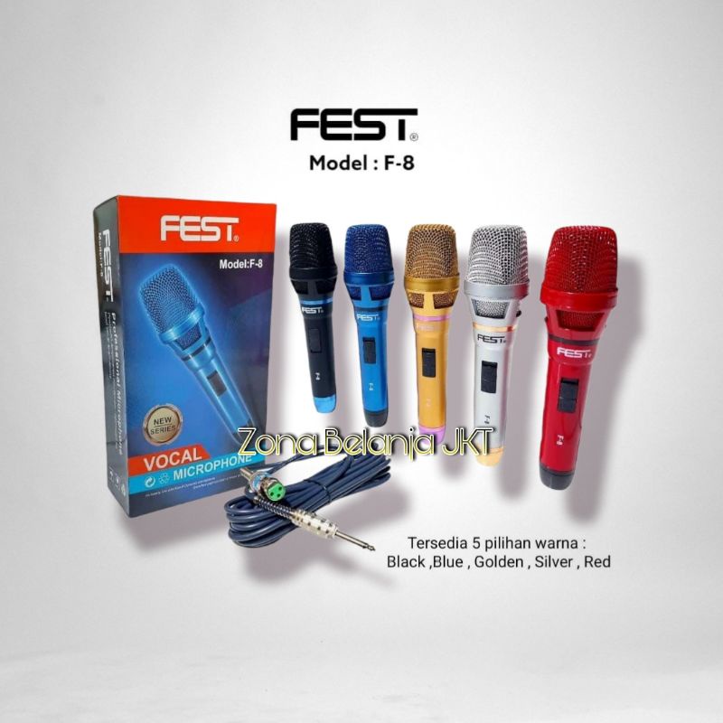 MICROPHONE - MIC KABEL FEST F 8 F8 VOKAL DYNAMIC ORIGINAL