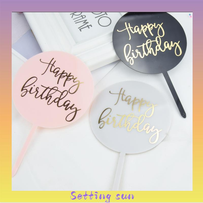 Cake Topper Happy Birthday / Tusukan Hiasan Kue Happy Birthday Acrylic TN