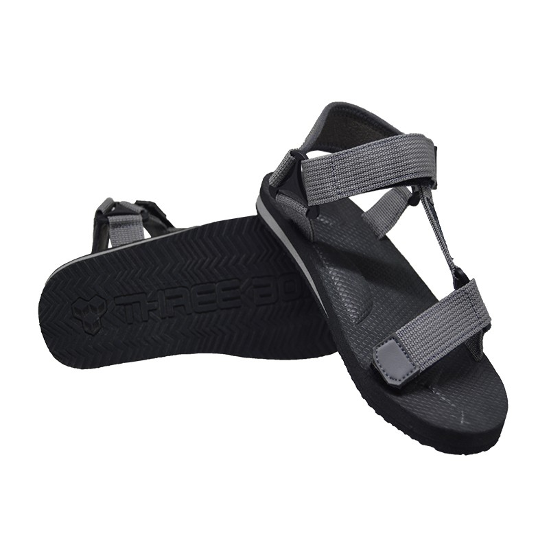 THREE BOX - Sandal Gunung Tali Massive Pria Wanita GreyBlack Outdoor Traveling Hiking ORIGINAL