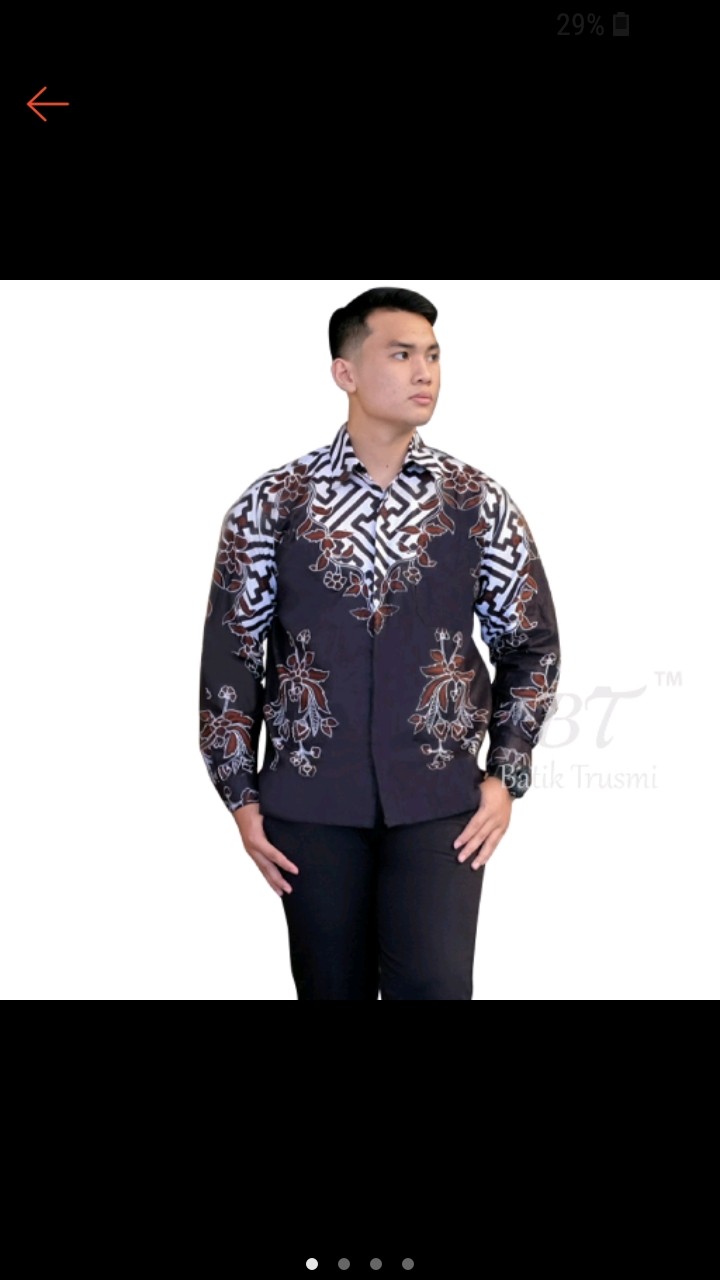 Batik Trusmi Kemeja Batik Pria Lengan Panjang Pagar Benang