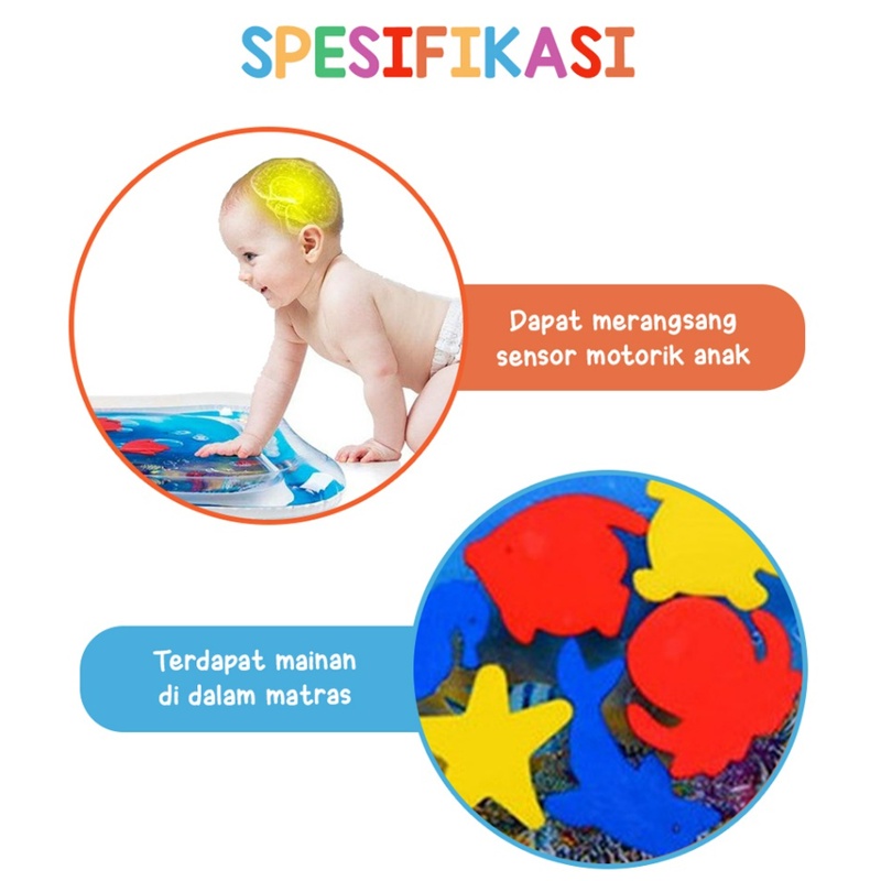 Matras Bermain Air Bayi/Baby Water Playmat/Tiup Keset Air/Playmat Air Bayi