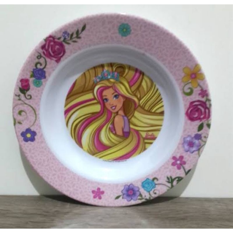 Promo Piring makan melamine asli  9inch  karakter anak Barbie by onyx