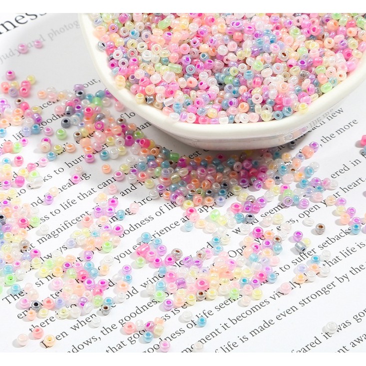 1000pcs/lot 2MM Candy Cream Color Czech Glass Sand DIY Beads Round Hole Beads For Kids Handmade Jewelry Making Fit Weight 15g