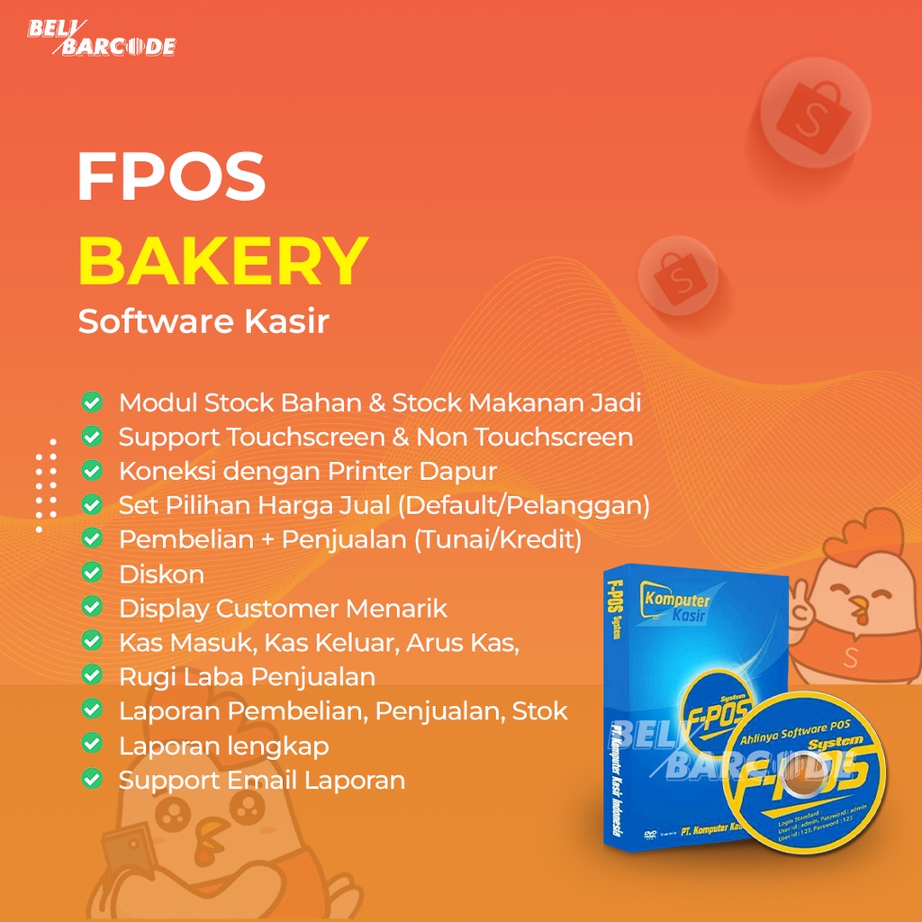 Software System F-Pos Bakery Aplikasi Program Kasir Toko Kue Full Version Original