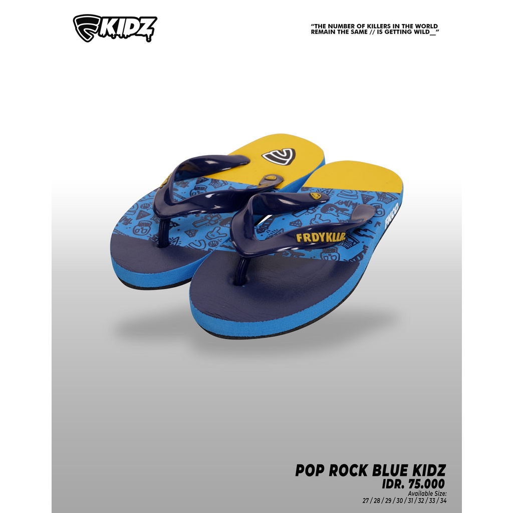 SANDAL ANAK ANAK FRIDAY KILLER | POP ROCK BLUE KIDZ