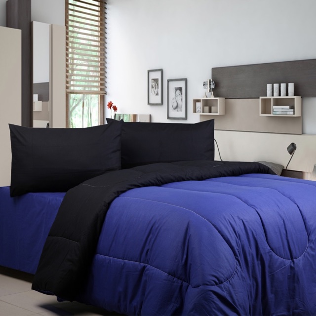 Sprei polos dark blue x hitam / Seprei polosan / Zleppi