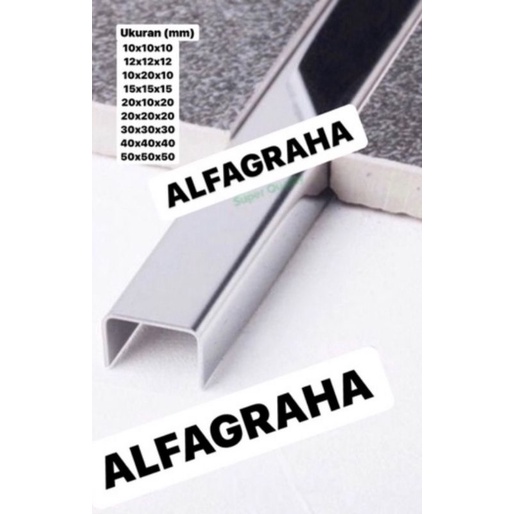 LIST U MIRROR UKURAN X3.050MM T. 0.8MM STAINLESS STEEL 201