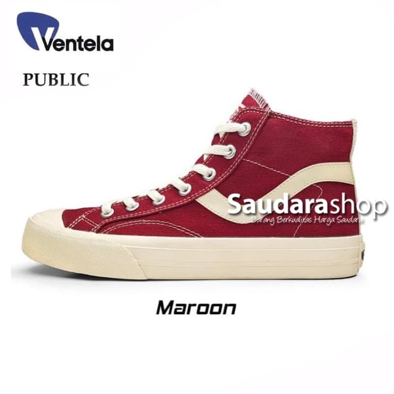 Sepatu Ventela Public High Maroon / Ventela Public High Maroon