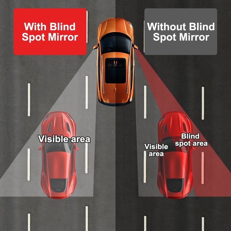 Universal Aksesoris Eksterior Mobil Bentuk Sektor Sudut Lebar Tahan Hujan Adjustable Mobil Blind Spot Mirror Parkir Spion Spion HD Kaca Cermin Bantu