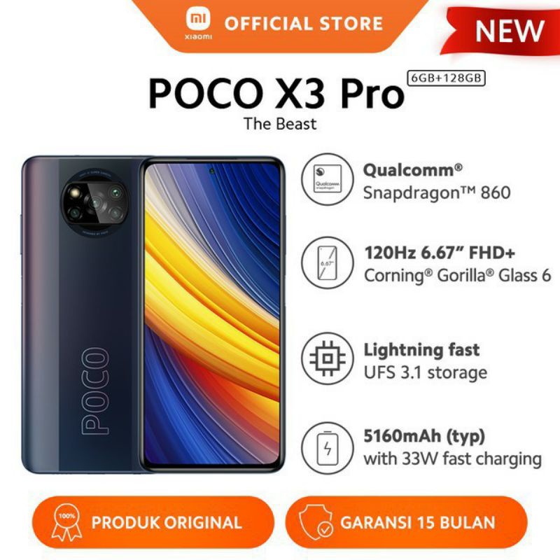 POCO X3 PRO SNAPDRAGON™860 6/128 GB GARANSI RESMI