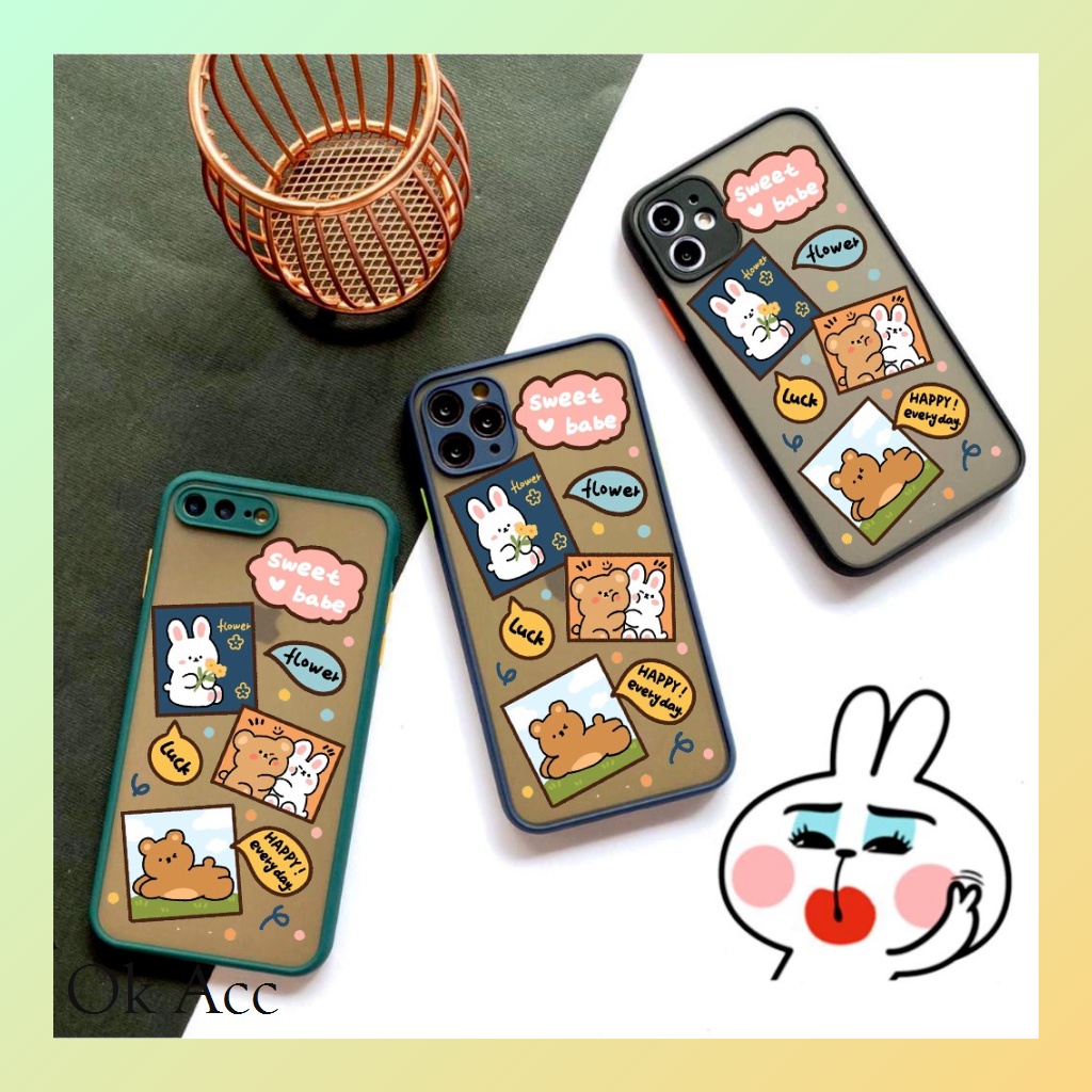 Casing Motif Kelinci Lucu AA09 for Oppo Realme 2 Pro 3 5i 5s 7 7i 8 8i U1 U2 C1 C11 2021 C12 C15 C17 C2 C20 C20A C21 C21y C25 C3 C31 C35 Narzo 20 30A 50a 50i 5G