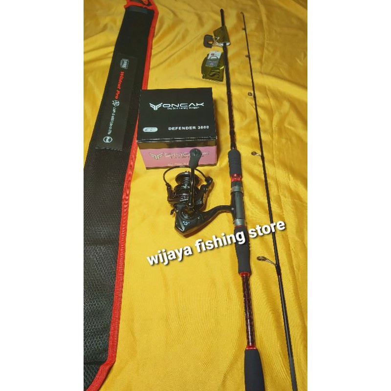 set joran Loomis WILDCAT PRO 602 / 180 Cincin FULL FUJI dan Reel oncak defender 3000