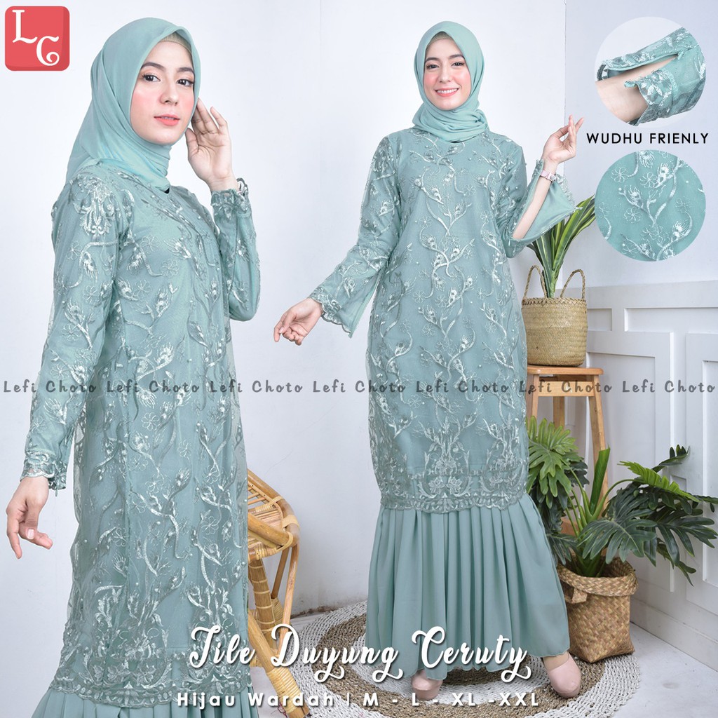 Setelan Gamis Tulle Duyung Ceruty