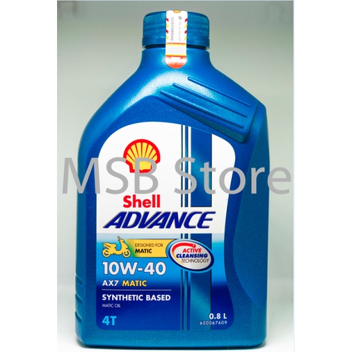 Oli Motor Matik Terbaik Shell Advance 4AT AX7 Scooter 10W-40 800ml MATIC