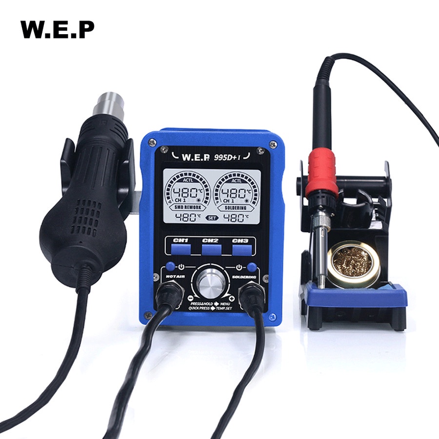 WEP 995D+ I New 2in1 SMD Blower Uap + Solder Station Memory Channel