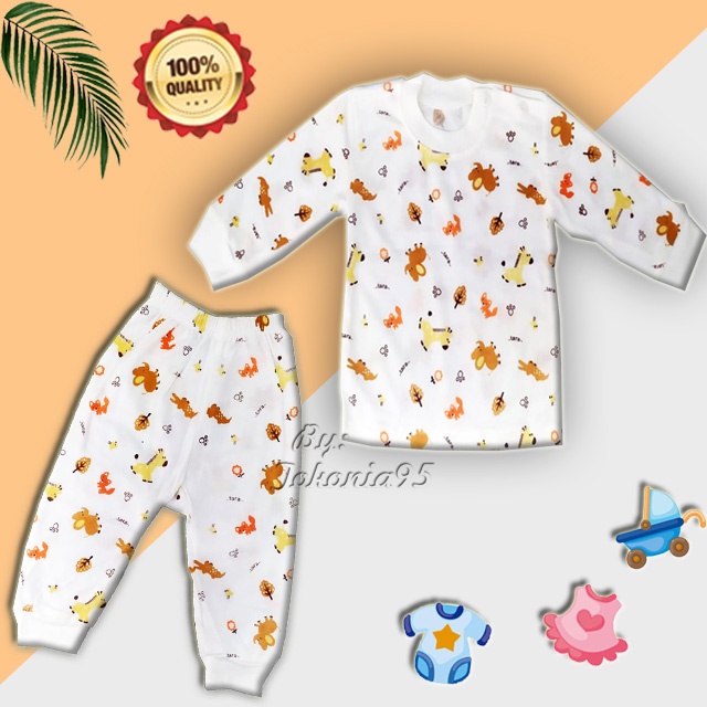 Setelan Lengan Panjang Putih Baby Tara - Katun Soft Premium SNI - baju bayi