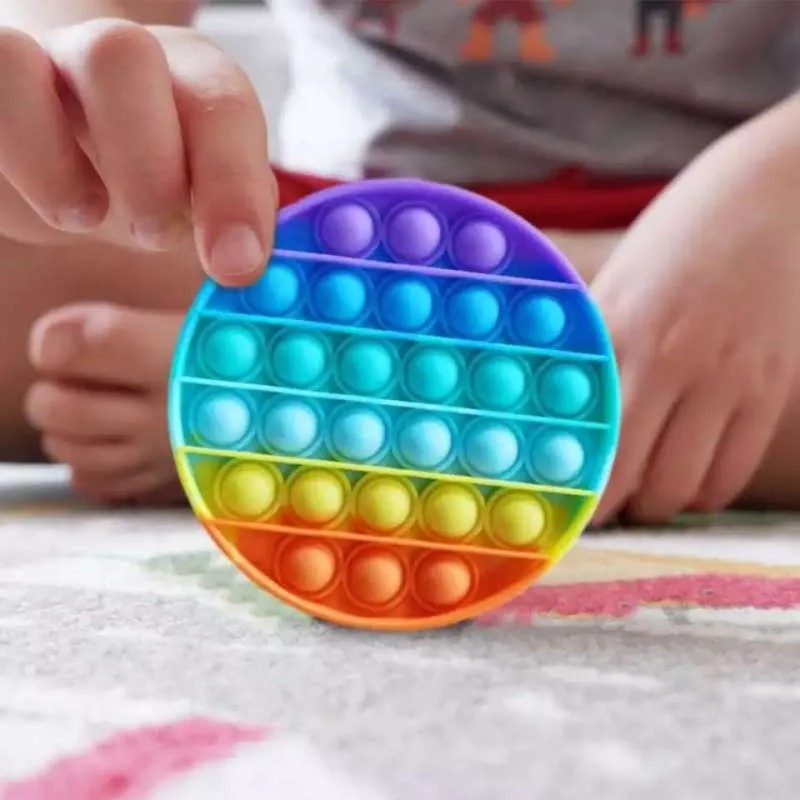 Pop It RAINBOW Mainan sensorik bubble Fidget Dorong Murah untuk Mainan Gelembung viral Tiktok pencet