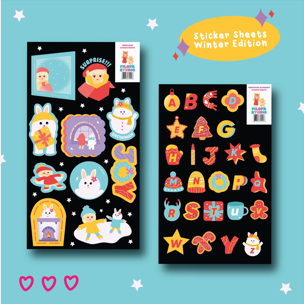 

Sticker Sheets Christmas Edition / Sticker Lucu / Sticker Dekorasi / Stickers Journalling / Stickers Cute / Stickers Aesthetics
