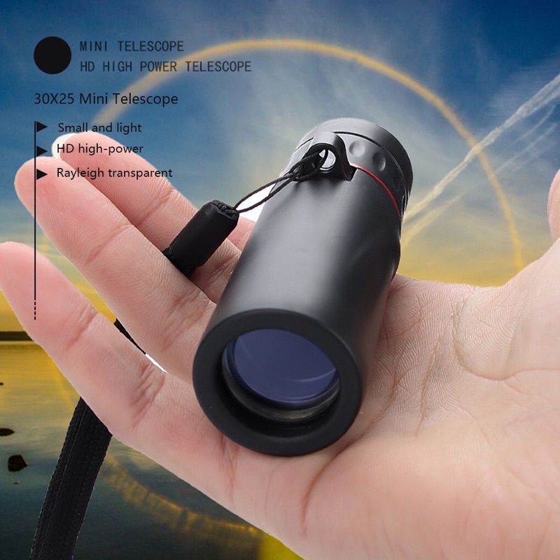 Teropong single 30x25 monocular 30x25 optical monocular night vision focus telescope zoomable 10x scope waterproof