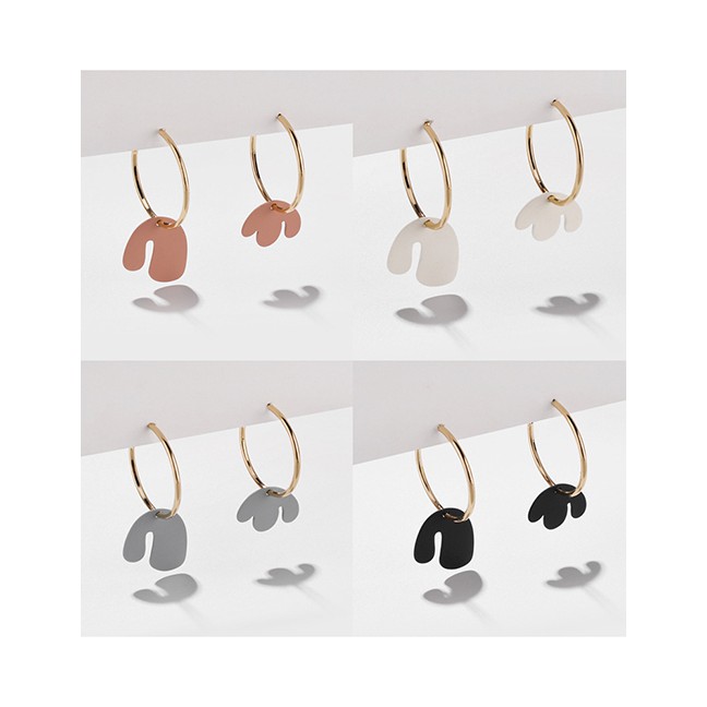 LRC Anting Tusuk Fashion Alloy Geometric Spray Asymmetric Earrings F99984