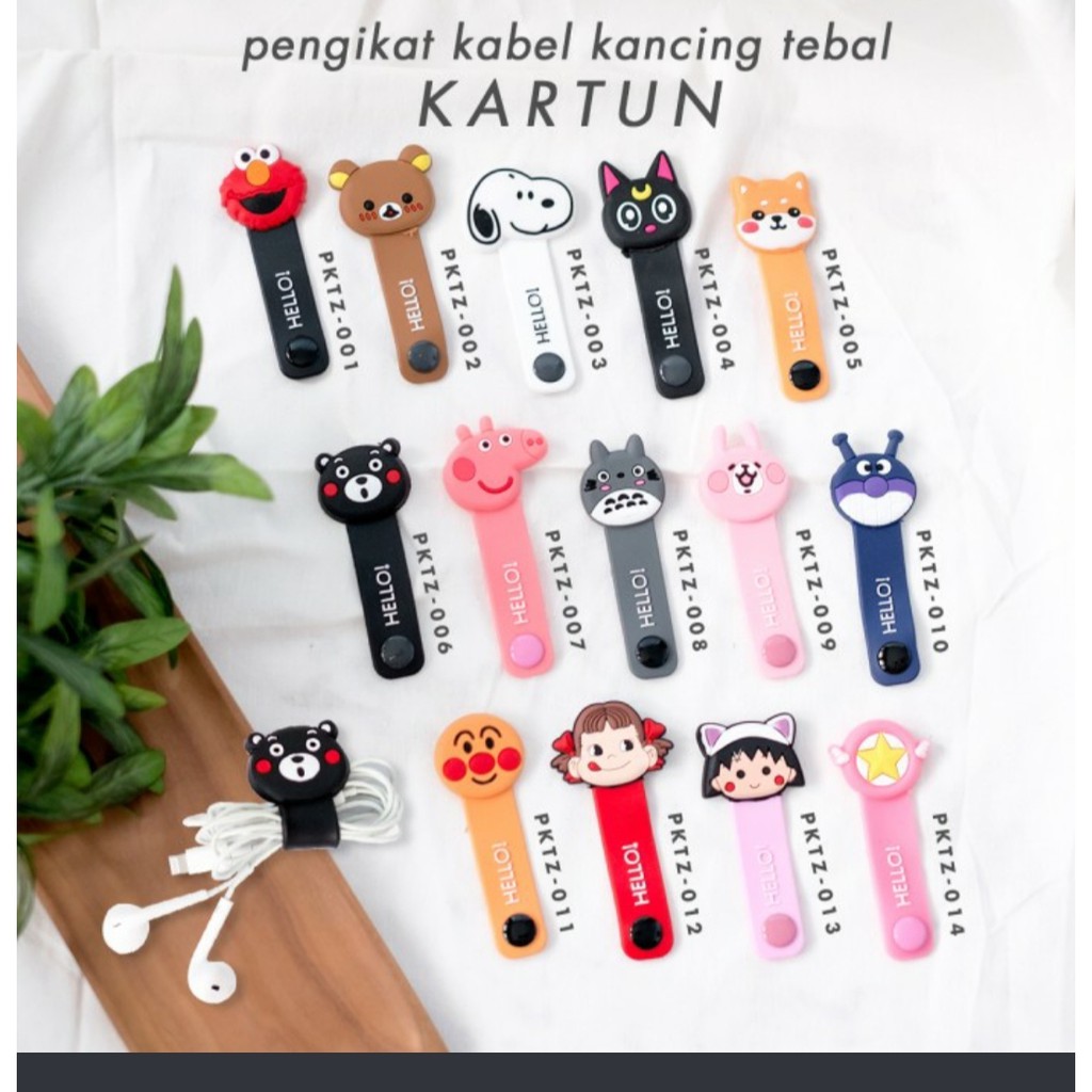 CORD HOLDER 3D TEBAL / Klip Kabel / Pengikat Kabel Charger Cartoon